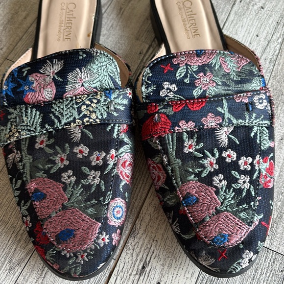 Floral Mule Loafer Catherine Malandrino Geisha Brocade Slip‎ on women’s size 7.5 - Picture 6 of 10